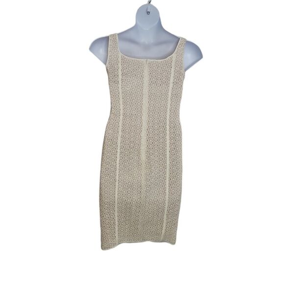 MOSCHINO dress white eyelet lace‎ sleeveless bodycon midi 8 - Picture 3 of 16